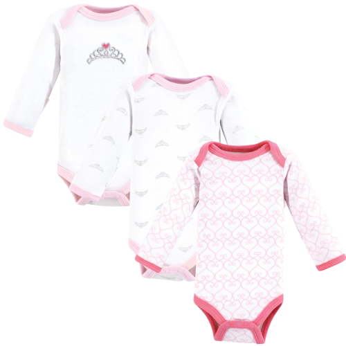 Little Treasure Luvable Friends Preemie Long Sleeve Bodysuit 3pk, Princess