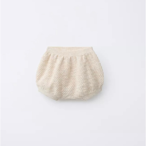 TEXTURED KNIT BLOOMERS - Light beige