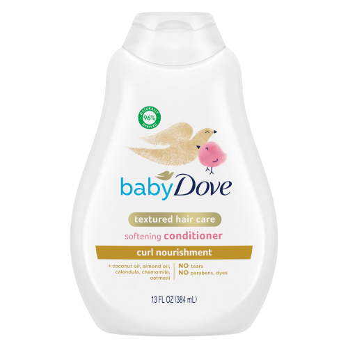 Baby Dove Textured Hair Care Baby Conditioner for Baby's Curly Hair Curl Nourishment Tear Free and Softening ,13 Fl oz