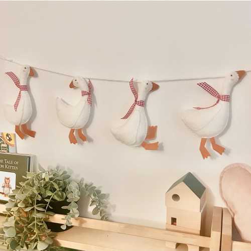 Handmade Goose Felt Garland: nursery decor