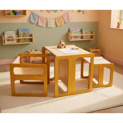 Montessori Kids Table and Chair Set or Single Pieces – Baltic Birch Furniture in Small, Medium, Large Sizes