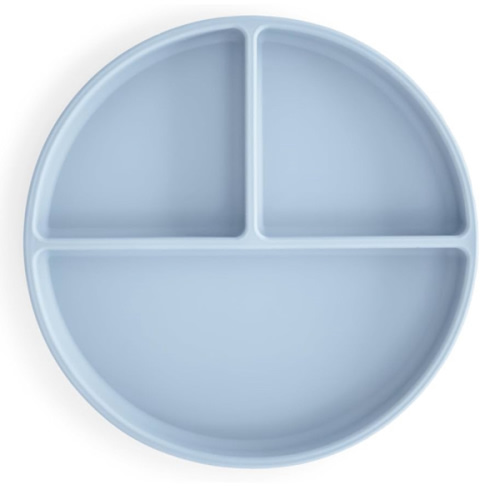 mushie Silicone Suction Plate | BPA-Free Non-Slip Design (Powder Blue)