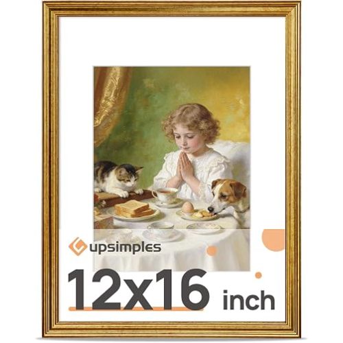 upsimples 12x16 Picture Frame, Vintage Frames Decor, 1Pack Gold