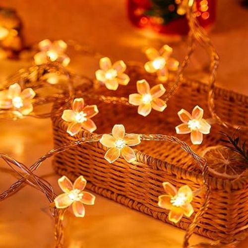 Decorative 100 LED Warm White Cute Cherry Blossom Flower Fairy Light String