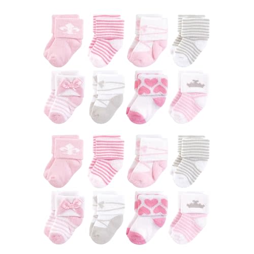 Hudson Baby Unisex Baby Cotton Rich Baby Terry Socks 16-Pack