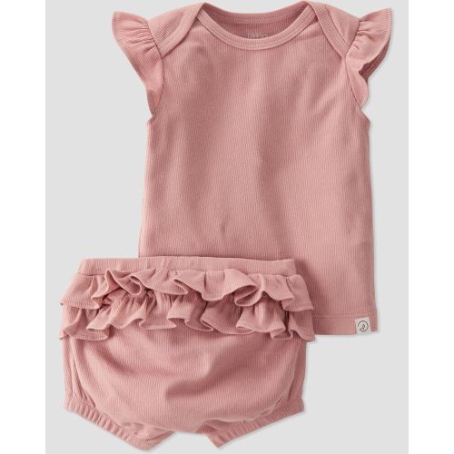 Baby Floral Print 2-Piece Cotton Rib Play Set - 3M - Winter Blush