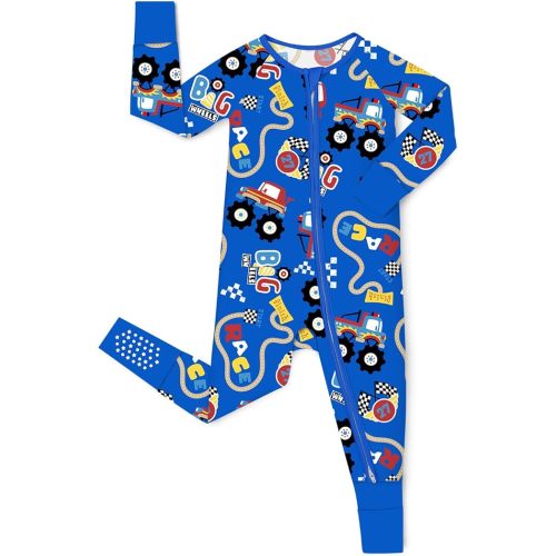 Bamboo Viscose Baby Convertible Footie Pajama, Zipper Pajamas for Baby Boys & Girls, Sleep & Play Footed