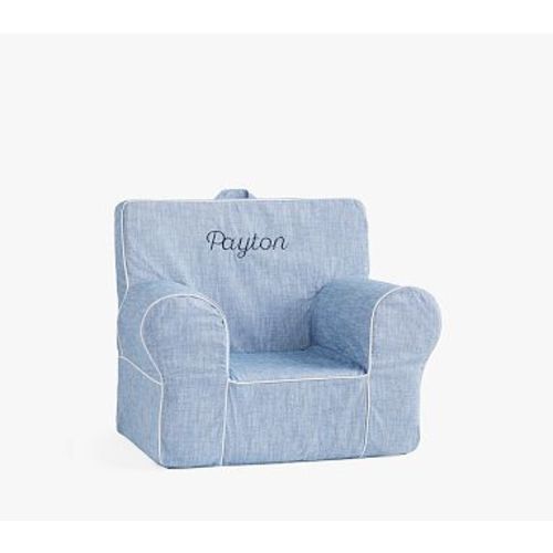 My First Chambray with White Piping Anywhere Chair® Slipcover Only