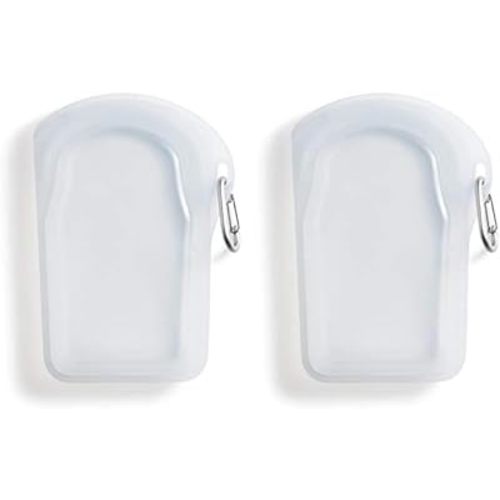 Stasher Premium Silicone Reusable Food Storage Go Bag, Clear, Microwave, Dishwasher, Oven and Freezer Safe, BPA Free, Leak-free, Eco-friendly, 18 Oz (Pack of 2)