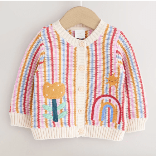 Multicolour Bright Stripe Knitted Baby Cardigan