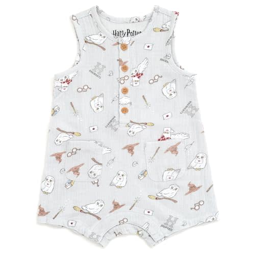 Harry Potter Baby Henley Romper Newborn to Infant Sizes (Newborn - 24 Months)