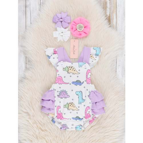 Purple Dinosaur Land Ruffle Bubble