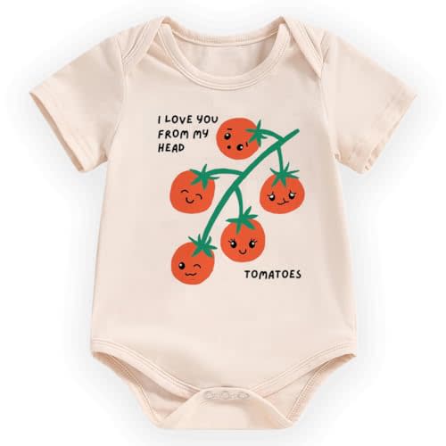 hrcfbk Infant Baby Boys Girls Bodysuit Newborn Short Sleeve Funny Letters Print Romper Reveal Pregnancy Announcement Clothes