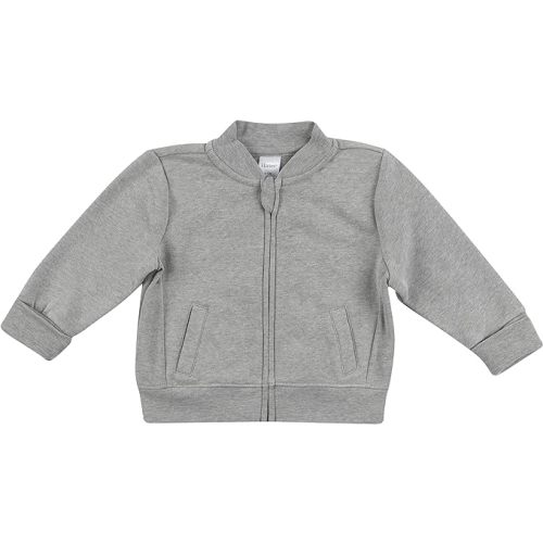 Hanes Boys Baby Full Zip Sweatshirt, Ultimate Zippin Fleece Jacket 0-6 Months - Medium Heather Grey