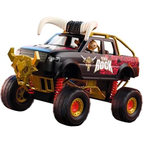 Playmobil | WWE | WWE The Rock Monster Truck | Monster Truck with Suspension, Horns & The Rock Figure | for Fans Aged 5+ | 71955