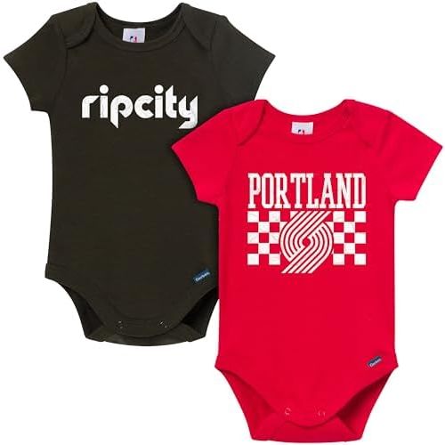 Gerber unisex-baby NBA Team 2 Pack Short Sleeve Onesie Bodysuits