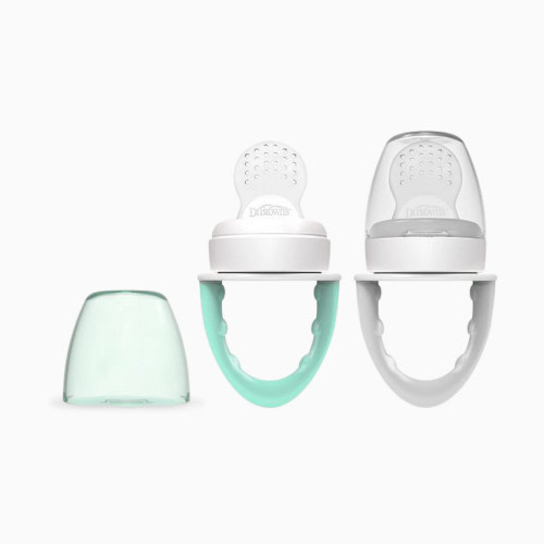 Dr. Brown's Fresh Firsts Silicone Feeder - Mint & Gray, 2