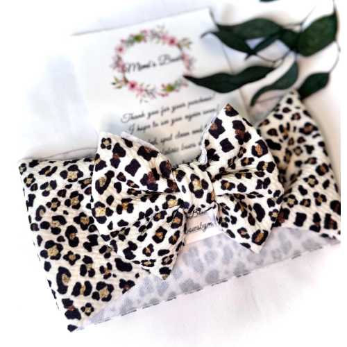Leopard Print Hair Bow, Cheeta Print Bow, Headwrap Bow, Animal Print Hair Bow, Pinwheel Bow Headwrap, Bow for Baby or Toddler, Gift for Girl