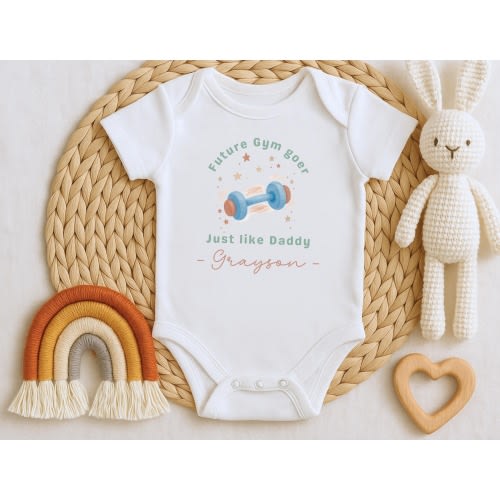 Future Gym Goer Baby Fitness Clothes: Gym Dad Matching Outfit For Baby