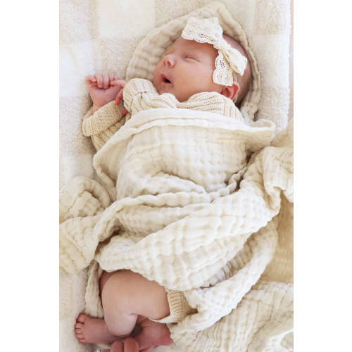 Organic Cotton Gauze Swaddle Blanket | Vanilla