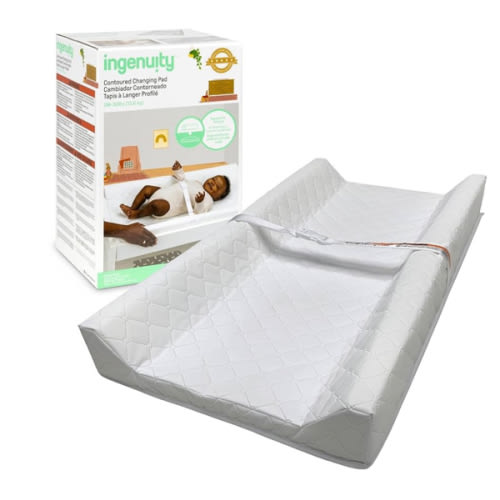 Summer by Ingenuity Contoured Changing Pad – Includes Waterproof Changing Liner and Safety Fastening Strap with Quick-Release Buckle