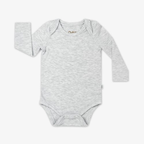 Light Heather Gray Long Sleeve Bodysuit - Little Sleepies