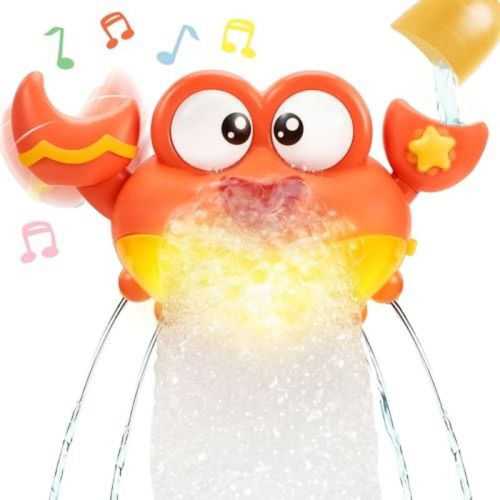 Joyfy LED Bubble Crab Bath Toy for Toddlers 2-4, Automatic Bubble Machine with Music & Lights, Bathtub Sensory Toys, Easter Gifts for Kids Boys Girls
