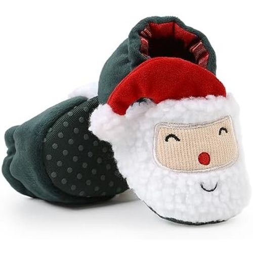 Ohwawadi Infant Baby Boys Girls Slippers Cozy Fleece Booties Soft Bottom Warm Cartoon Socks Newborn Crib Shoes