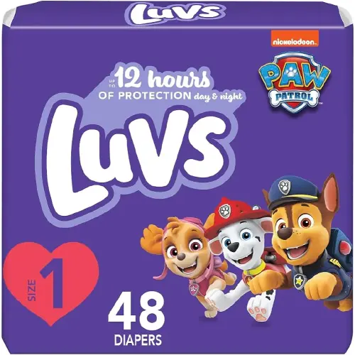 Luvs Size 1 Baby Diapers, Platinum Protection Bluey Diapers for Day & Night, Size 1, 48 Count (Packaging May Vary)