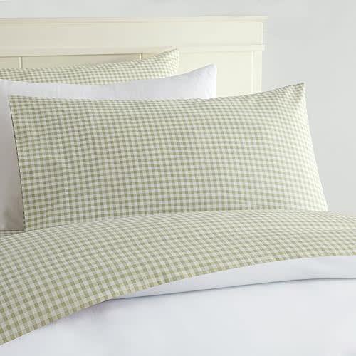 Laurel & Mayfair 250tc 100% Cotton Gingham Print Sheet Set, Twin, Green