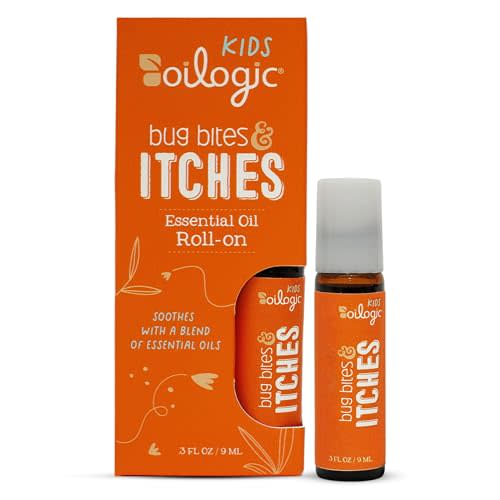 Oilogic Kids Bug Bite Itch Essential Oil Roll-On - Soothes & Calms | Gentle 100% Pure Essential Oils for Soothing Skin - Gentle, Kids-Safe Formula for Toddlers & Children, Indoor & Outdoor Use