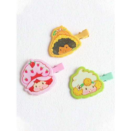 Strawberry Shortcake | ROMWE 3pcs Cute Cartoon Character Pattern Seamless Hair Clips