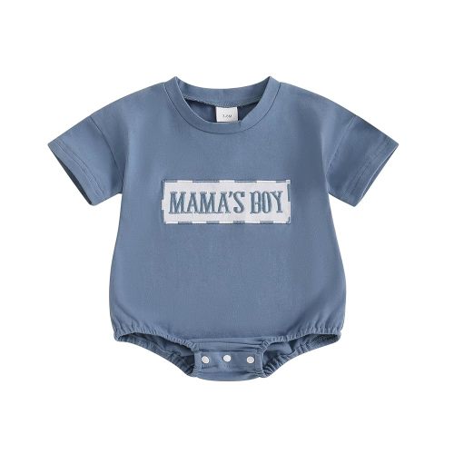 Baby Boys Summer Clothes Mama's Boy Bubble Romper Newborn Bodysuit Top Infant T Shirt Infant Toddler Cute Outfit