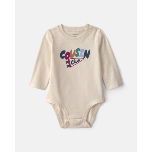 Baby 'Cousin Club' Long-Sleeve Graphic Bodysuit - Cream | Carter's