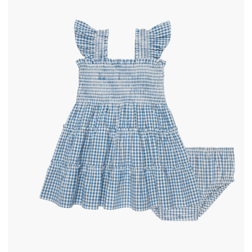 The Baby Ellie Nap Dress - Lagoon Gingham – Hill House Home