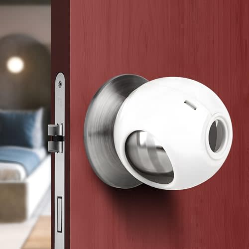 Child Proof Door Knob Covers 6 Pack Door Knob Safety Cover for Kids to Keep Kids from Opening Doors Baby Proof Door Knob Covers 2.7 Inch Large Diameter Child Safety Door Knob Cover Fit More Round Knob