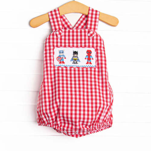 Save the Day Supers Smocked Bubble, Red – Stitchy Fish