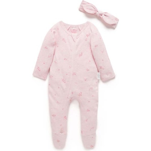 Zip Growsuit & Headband Set, 0-3M