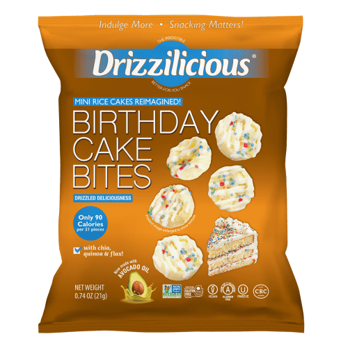 Drizzilicious Birthday Cake Mini Rice Cake Gluten Free Bites, 0.74 oz