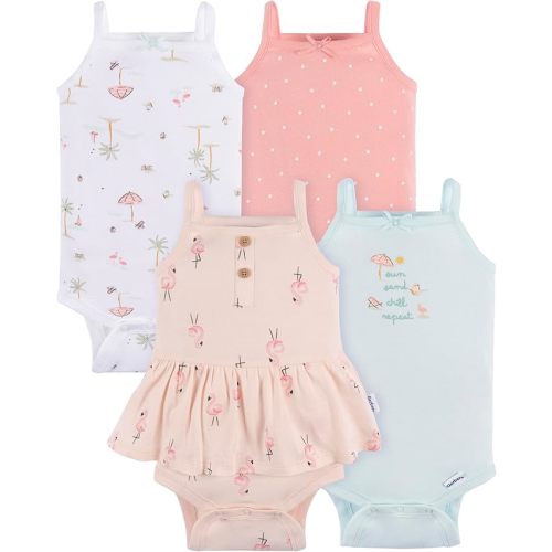 Gerber Baby Girls Multi-Pack Sleeveless Onesies Bodysuit