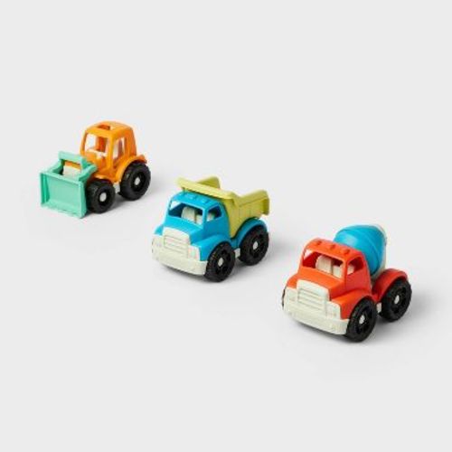 Construction Vehicles Set - 3pk - Gigglescape™: Plastic Toy Vehicle Playsets, Truck, Ages 2+