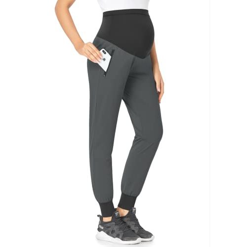 POSHGLAM Women's Maternity Joggers Casual Scrub Pants Quick-Dry Lightweight Active Pants