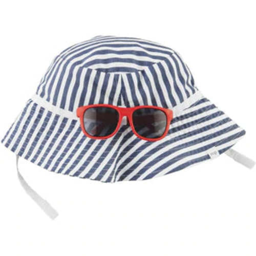 BLUE STRIPE HAT AND SUNGLASSES