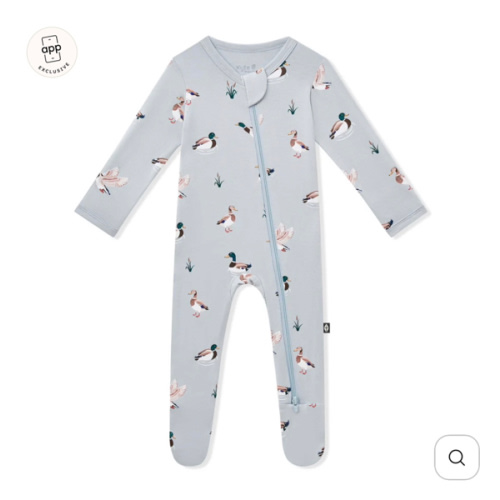 Zippered Footie in Mallard Duck