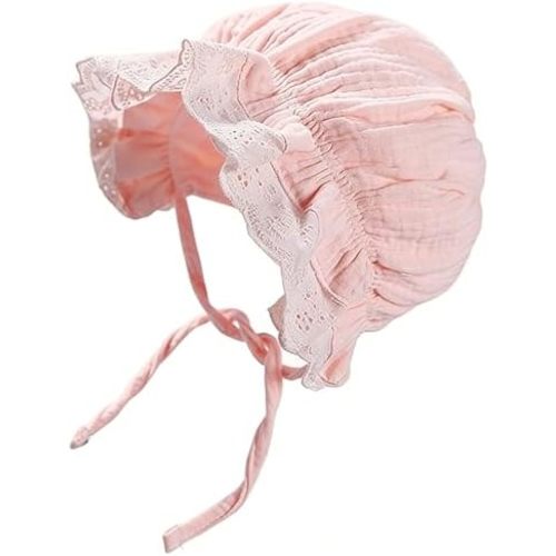 Baby Girl Boy Lace Cotton Bonnet Newborn Vintage Infant Bonnet Mesh Palace Hats
