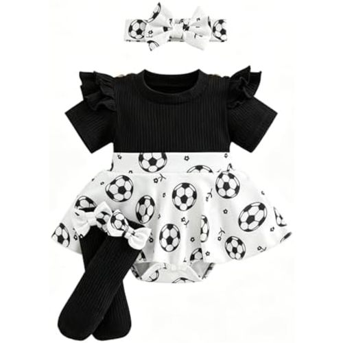 Giraropa Newborn Baby Girl Clothes Smocked Bubble Romper Dress + Socks + Headband Cute Spring Summer Baby Girl Clothes
