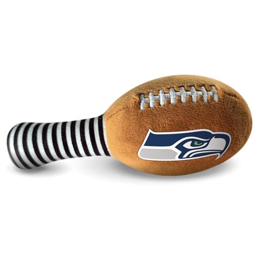 Smilo NFL Plush Football Rattle - Seattle Seahawks | Soft Baby Rattle with Bell, for Babies and Toddlers from 3 Months, Designed for Little Hands, Motor Skill Development