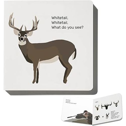 Mule Deer, Mule Deer, What do you see? Interactive Hunting Gear & Rifles Calibers Board Book - Outdoor Education Guide for Beginners & Families, 16 Pages of Gear Matching & Ethics (Whitetail)