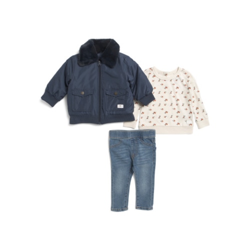 Infant Girls 3pc Top Jacket And Jeans Set | Kids & Baby | T.J.Maxx