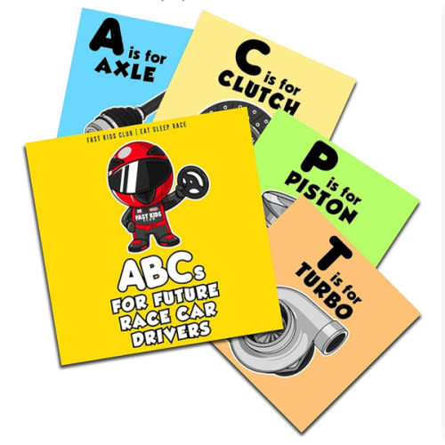 ABC's For Future Race Car Drivers Alphabet Book (Baby Book, Children's Book, Toddler Book): Fast Kids Club, Eat Sleep Race: 9780692199015: Amazon.com: Books